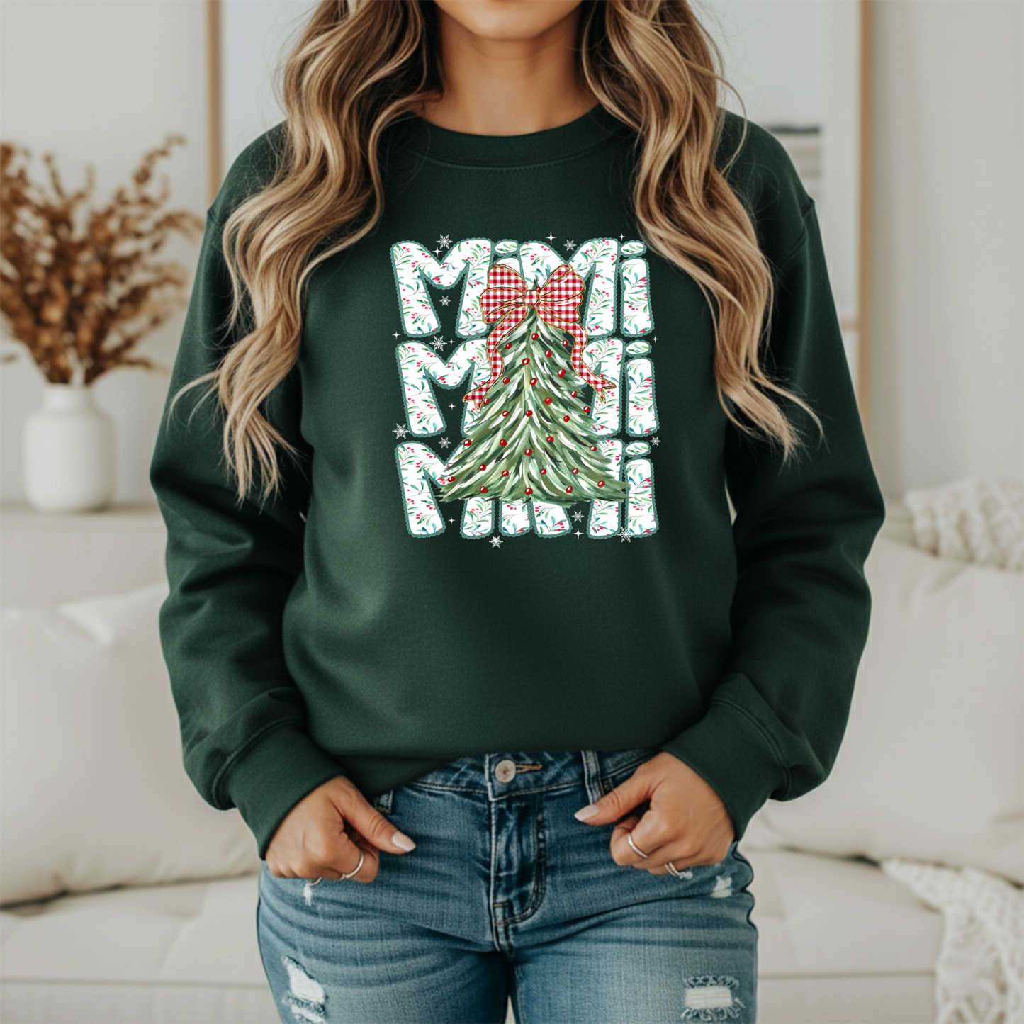 Christmas Mimi Gildan Sweatshirt – Festive Grandmother Holiday Crewneck