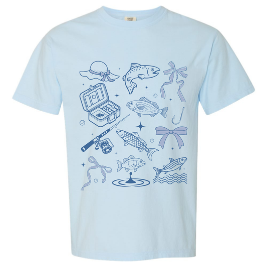 Fishing Icons Graphic Tee Twice the Charm Boutique