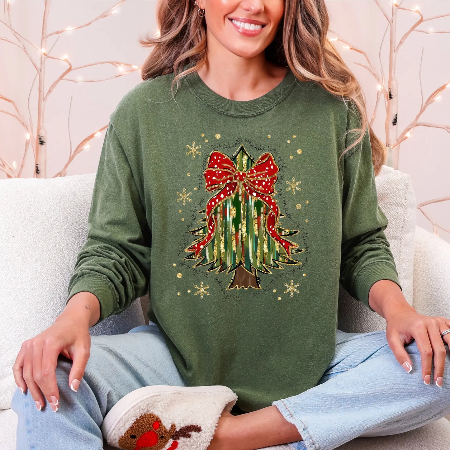 Most Wonderful Time of the Year Shirt | Comfort Colors Long Sleeve | Christmas Tree Graphic Tee Twice the Charm Boutique