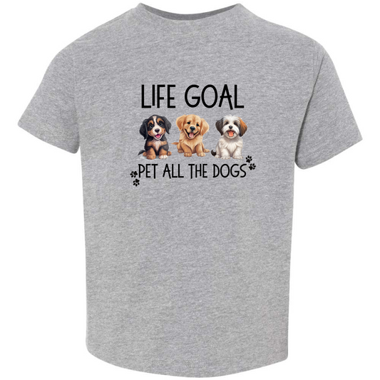 Life Goal: Pet All the Dogs Kids Tee
