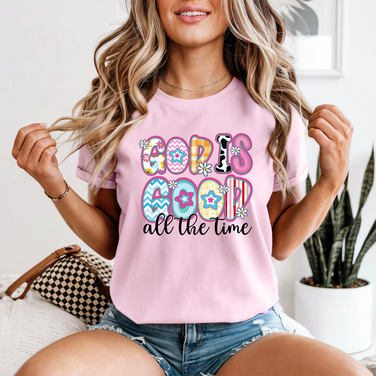 God Is Good Pink Tee