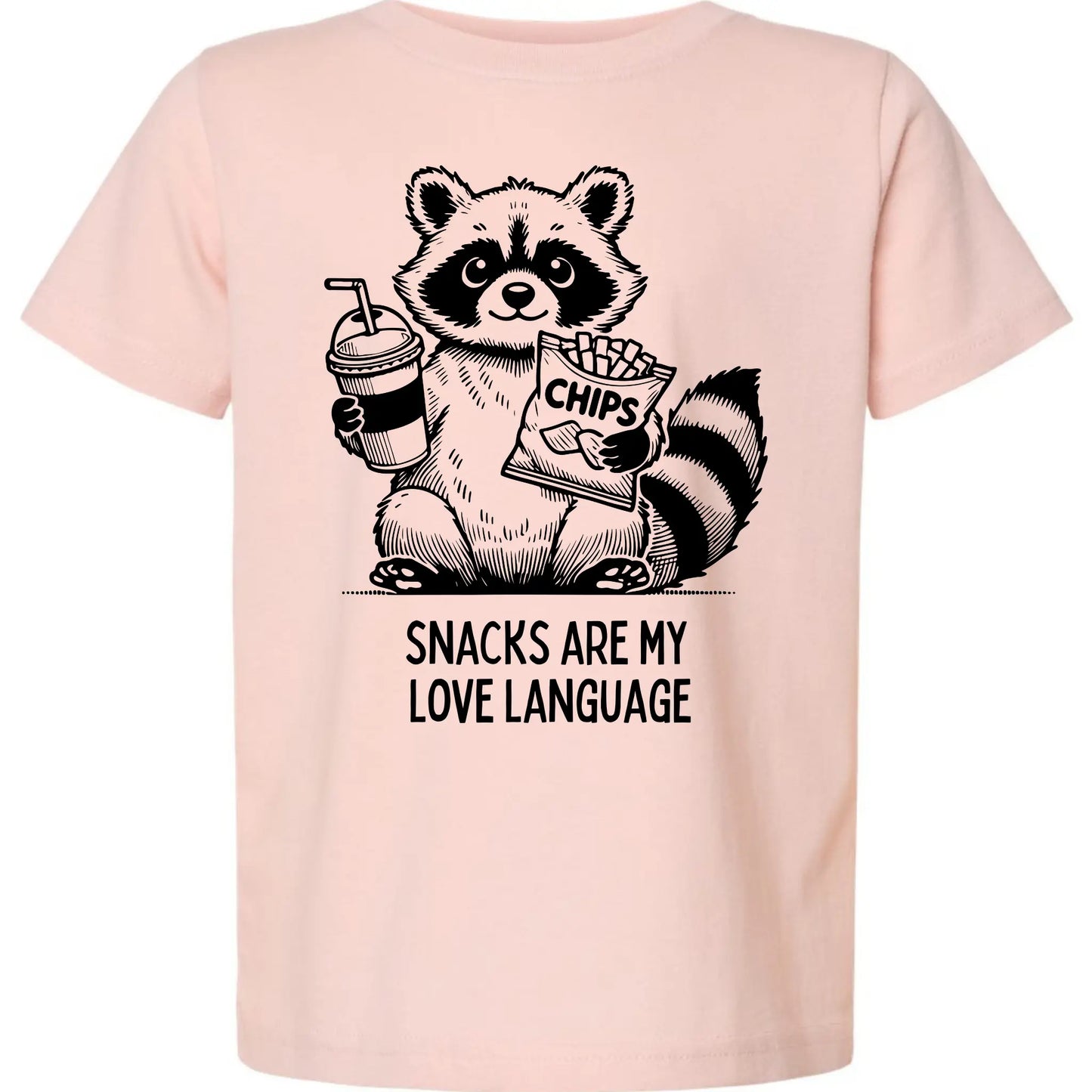 Snacks Are My Love Language Raccoon Kids Tee My Store
