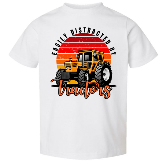 Easily Distracted by Tractors Kids Tee