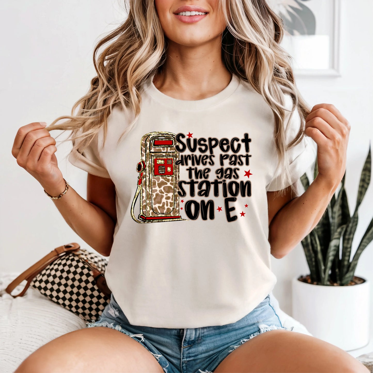 “Suspect Drives Past the Gas Station on E” Tee My Store