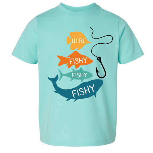 Here Fishy Fishy Fishy Kids Graphic Tee