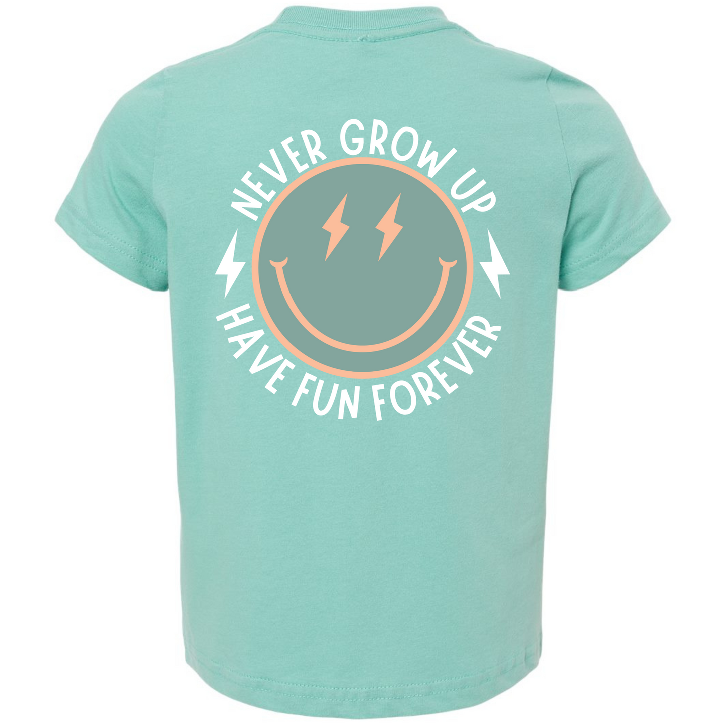 Never Grow Up Lightning Smile Tee (Back Design)
