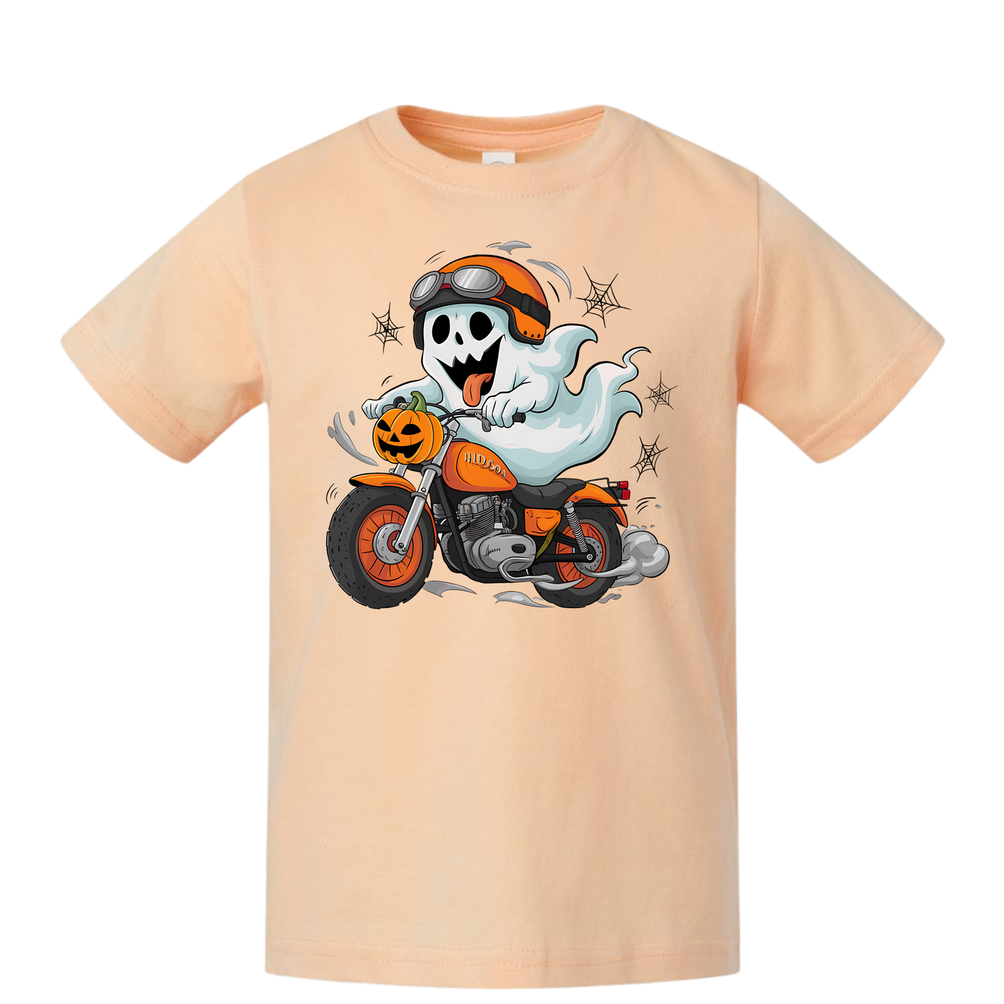 “Motorcycle Ghost Rider” Kids Halloween Tee – Spooky Biker Ghost Shirt