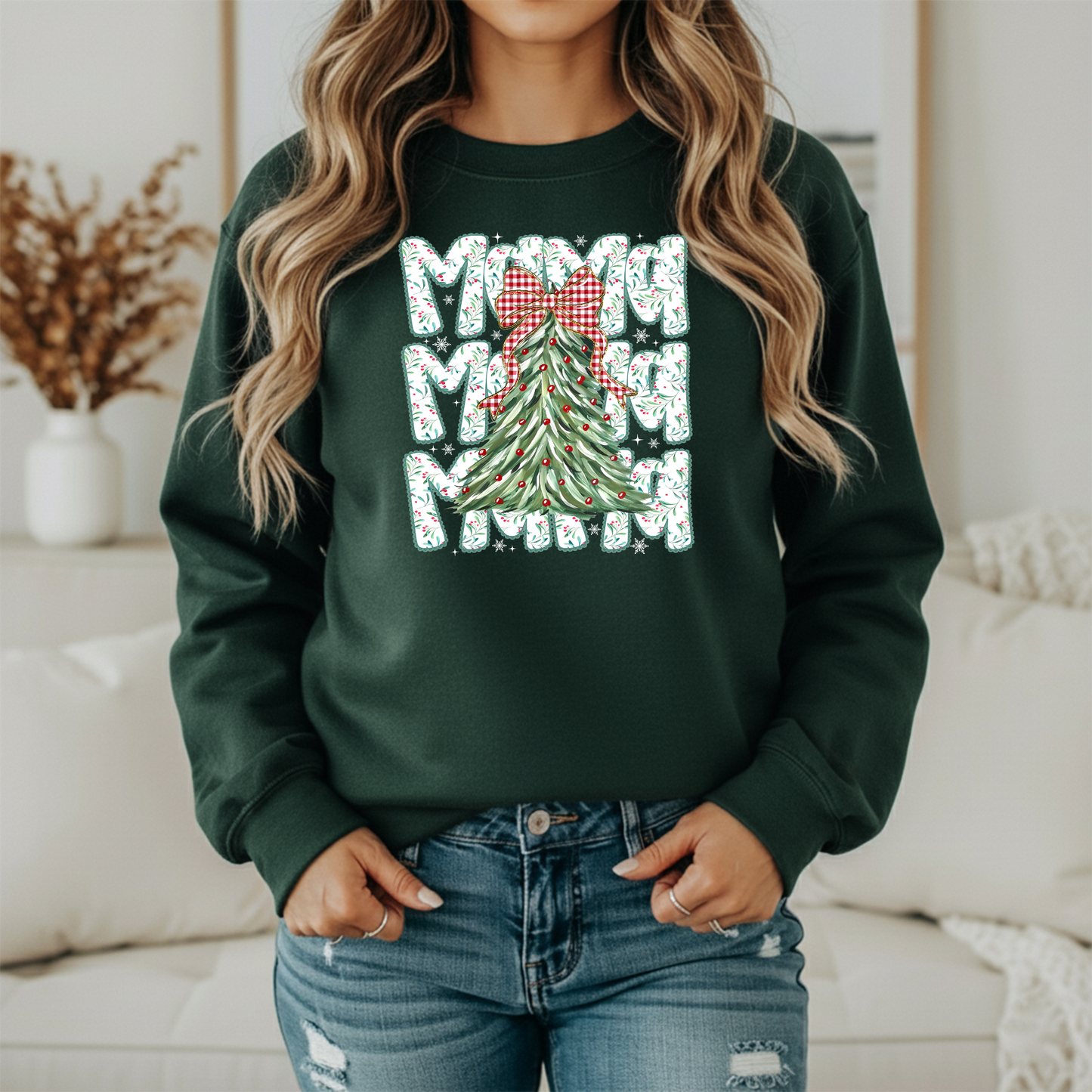 Christmas Mama Gildan Sweatshirt – Festive Mama Holiday Crewneck