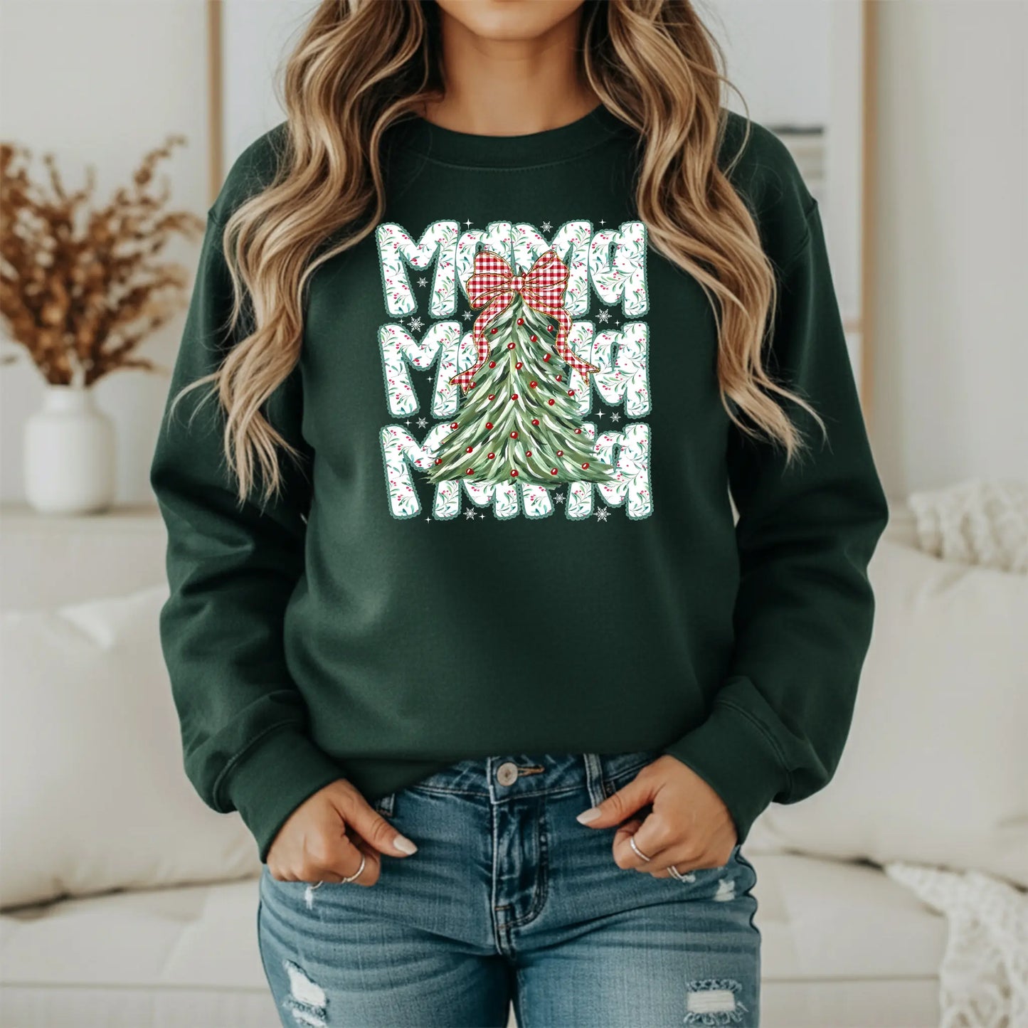 Christmas Mama Gildan Sweatshirt – Festive Mama Holiday Crewneck Twice the Charm Boutique