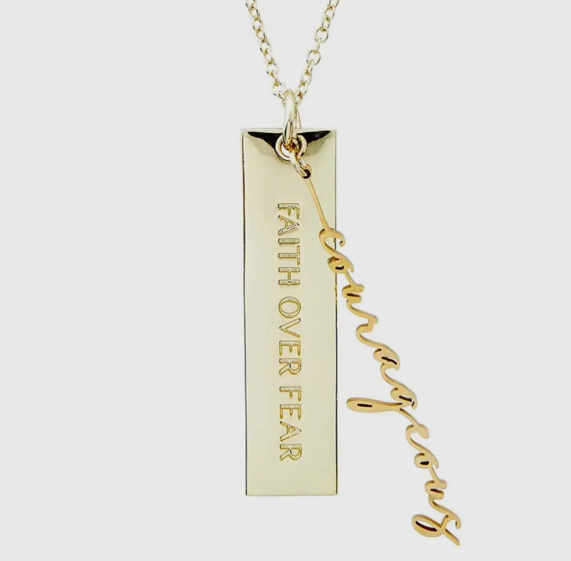 Faith Over Fear Necklace – Courageous Edition