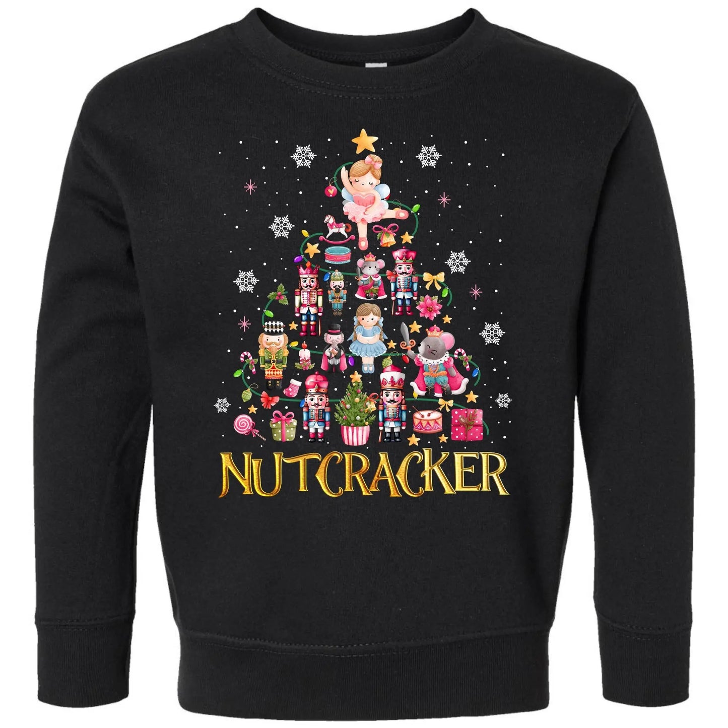 Nutcracker Christmas Tree Toddler Sweatshirt – Ballet Holiday Rabbit Skins Kids Crewneck Twice the Charm Boutique