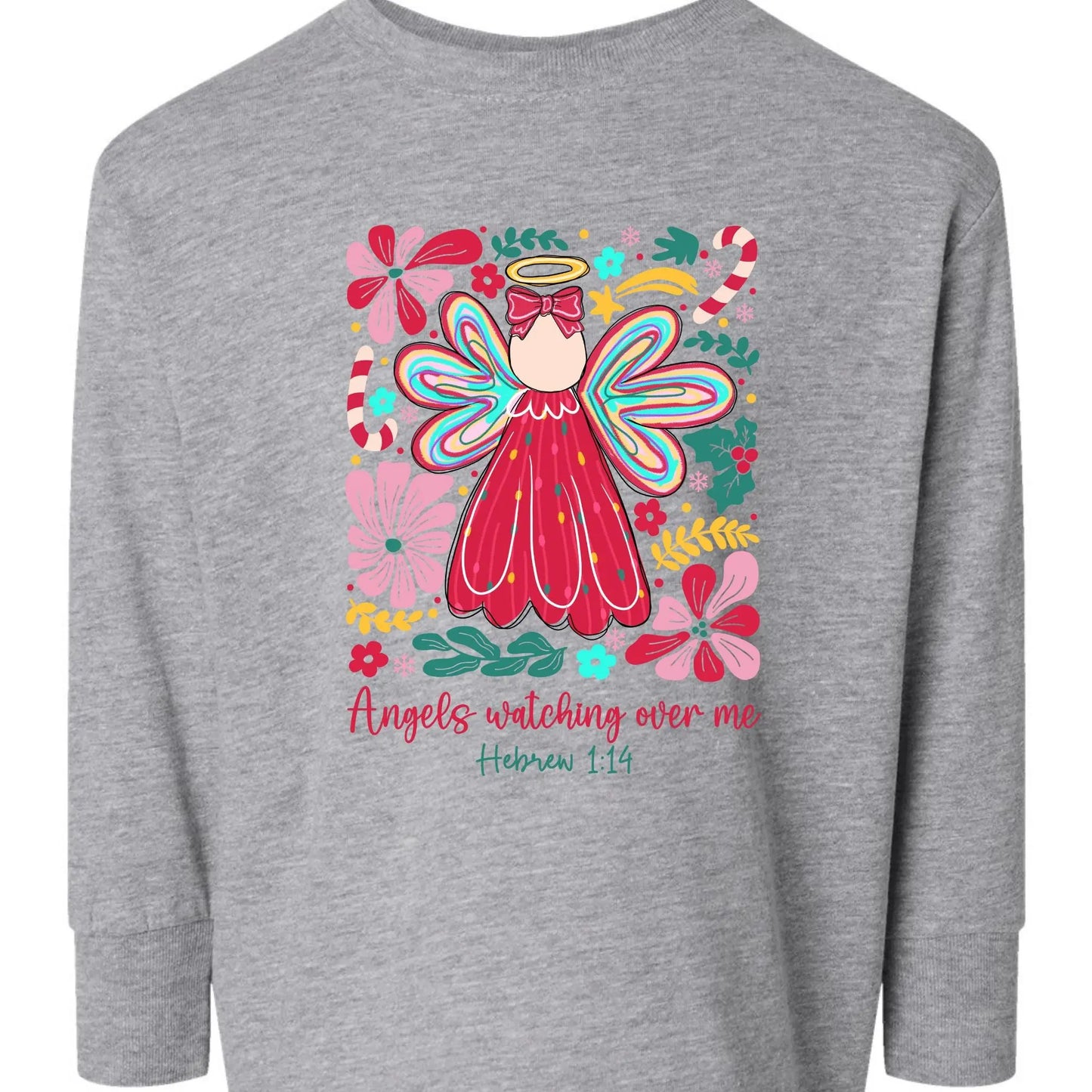 Angels Watching Over Me Toddler Tee – Hebrew 1:14 Rabbit Skins Kids Christmas Shirt Twice the Charm Boutique