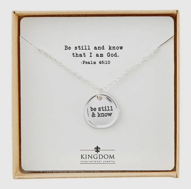 Be Still & Know Stamped Necklace