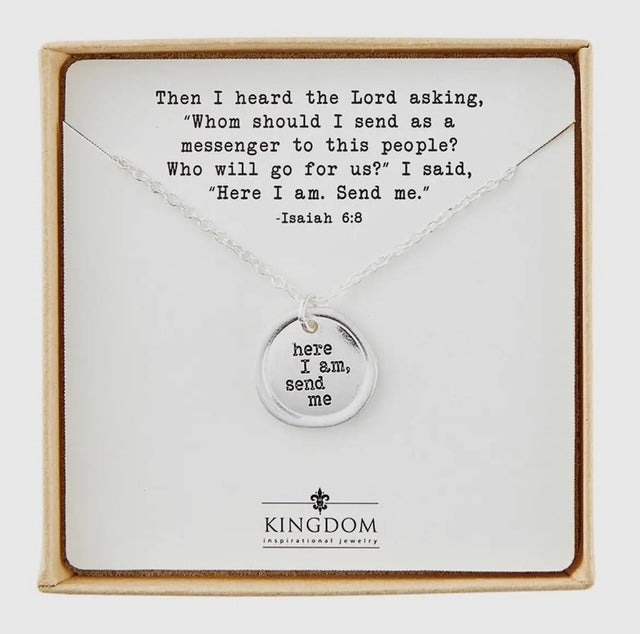 Here I Am, Send Me Stamped Necklace