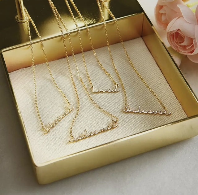Blessed Script Necklace