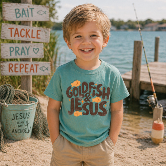Goldfish & Jesus Kids Shirt – Christian Toddler Tee Twice the Charm Boutique