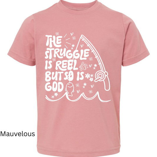 The Struggle Is Reel Kids Shirt – Christian Fishing Tee for Kids Twice the Charm Boutique