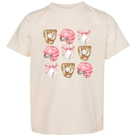 Pink Softball Girl Grid Tee My Store