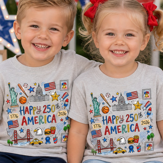Happy 250th America Kids Shirt Twice the Charm Boutique