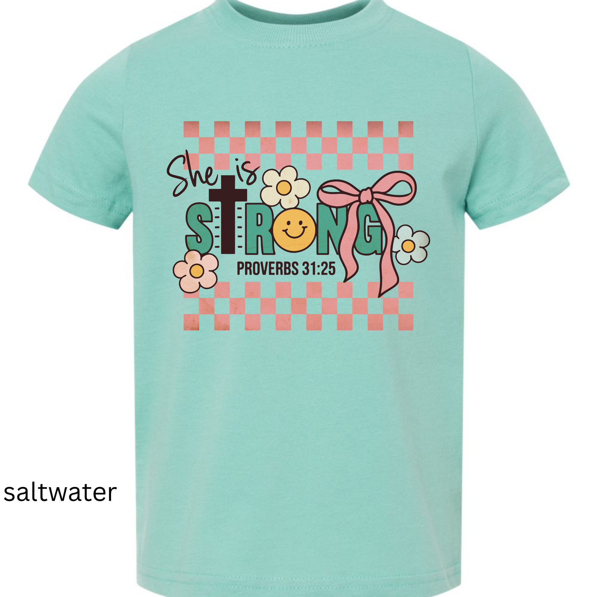 She Is Strong Kids Shirt – Proverbs 31:25 Toddler Tee Twice the Charm Boutique