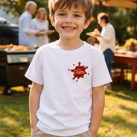 BBQ Stain on My White T-Shirt Kids Shirt Twice the Charm Boutique