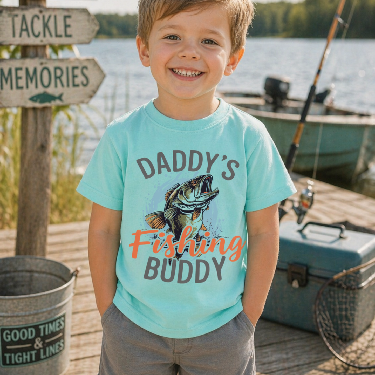 Daddy’s Fishing Buddy Kids Shirt – Toddler Fishing Tee Twice the Charm Boutique
