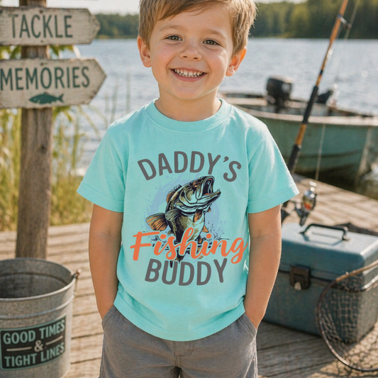 Daddy’s Fishing Buddy Kids Shirt – Toddler Fishing Tee Twice the Charm Boutique