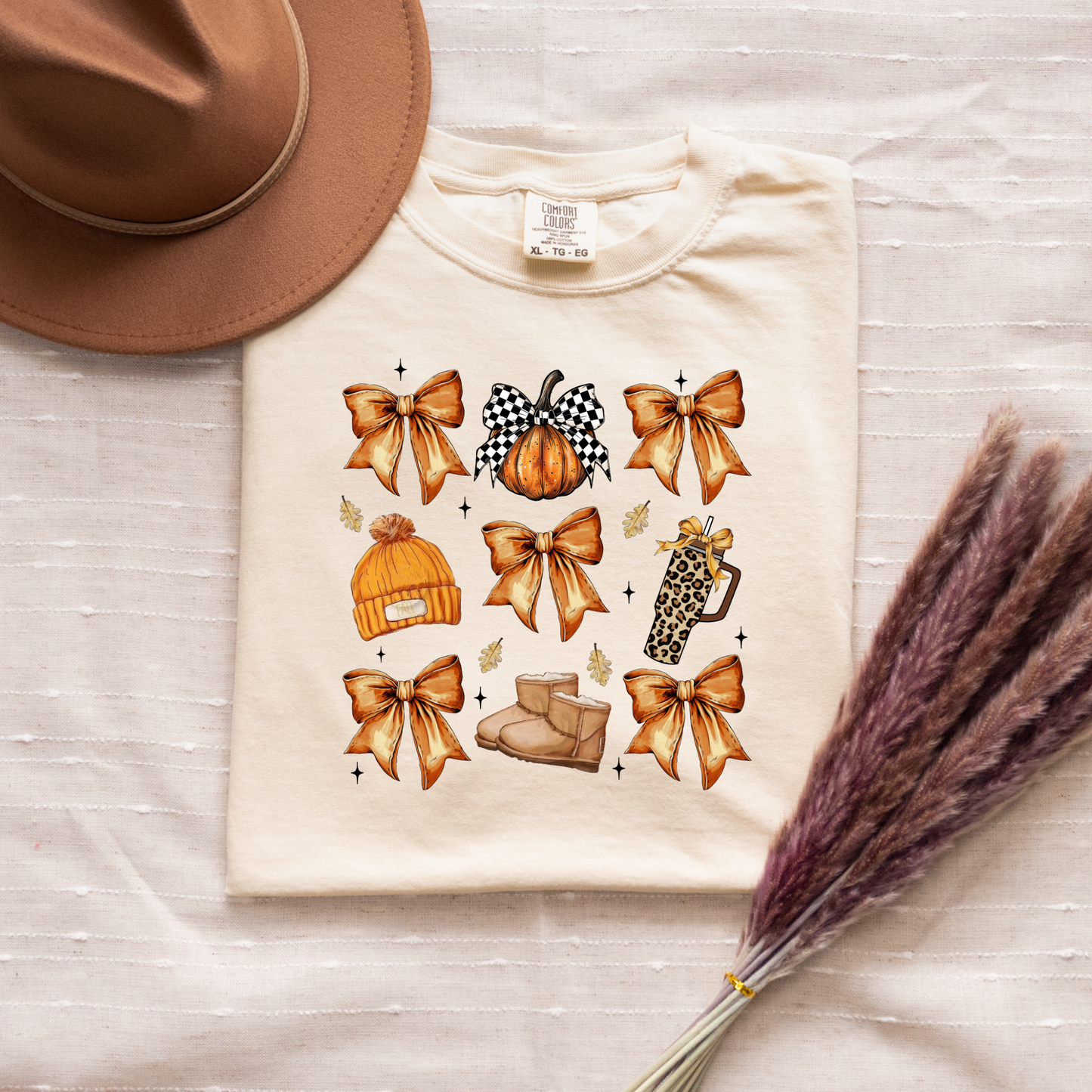 Fall Bow Coquette & Cozy Vibes Graphic Tee