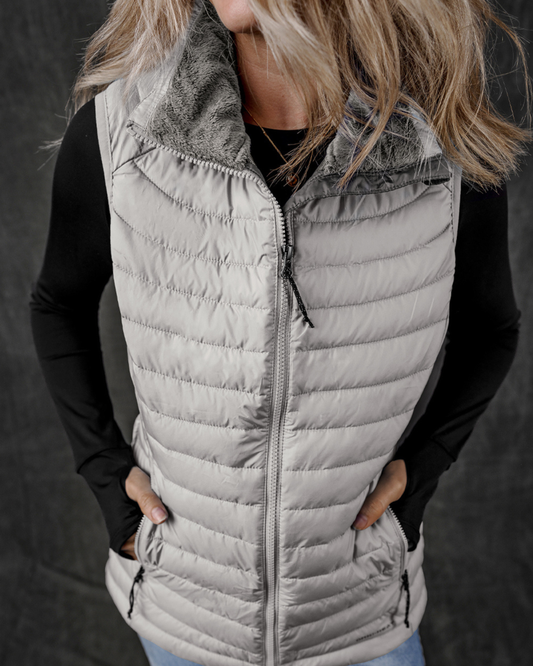 Cozy Everyday Quilted Puffer Vest – Silver
