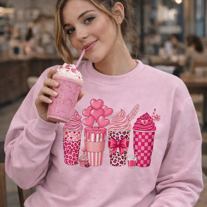 Pink Valentine Coffee Cups Graphic Twice the Charm Boutique