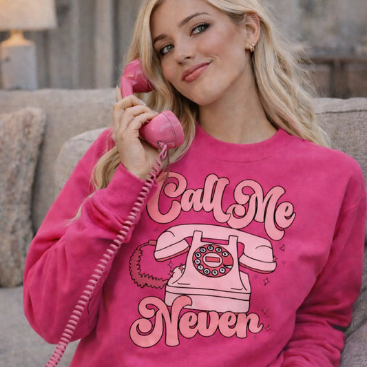 Call Me Never Graphic | Funny Retro Valentine Design Twice the Charm Boutique
