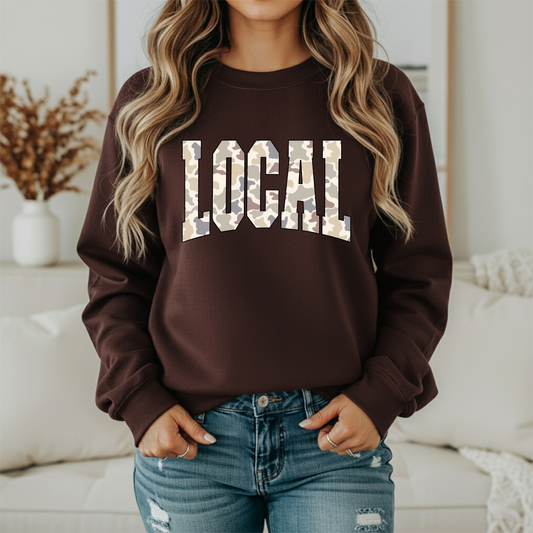 LOCAL Camo Graphic Sweatshirt | Twice the Charm Boutique