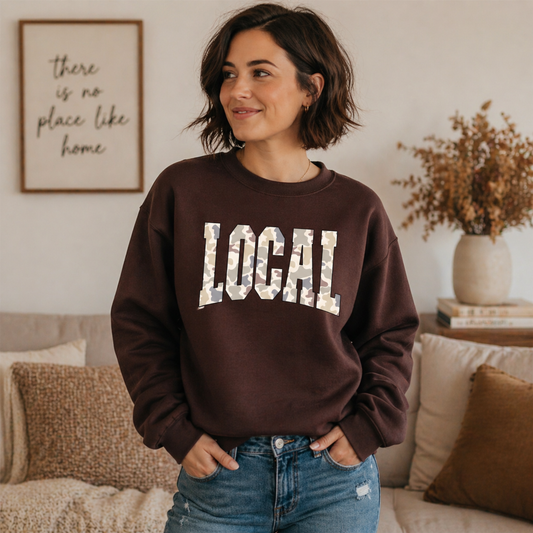 LOCAL Camo Graphic Sweatshirt | Twice the Charm Boutique
