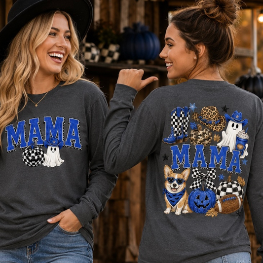 Mama Halloween Comfort Colors Long Sleeve Tee