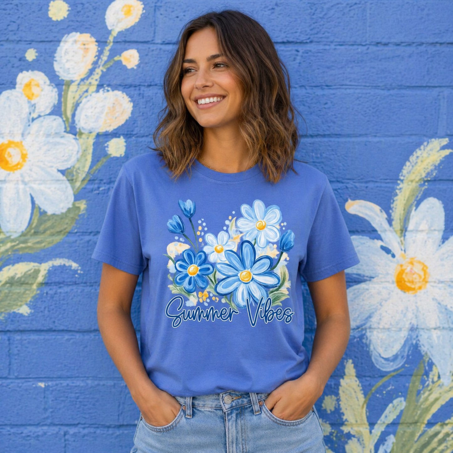 Summer Vibes Floral Graphic Tee Twice the Charm Boutique