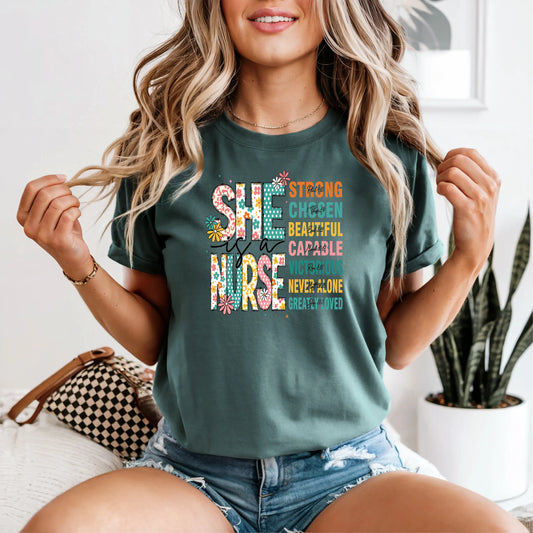 She Is a Nurse Graphic Tee My Store