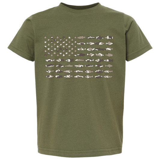 Fish Flag Graphic Kids Tee Twice the Charm Boutique