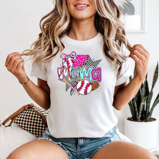“Glitter & Game Day” Baseball MAMA Tee