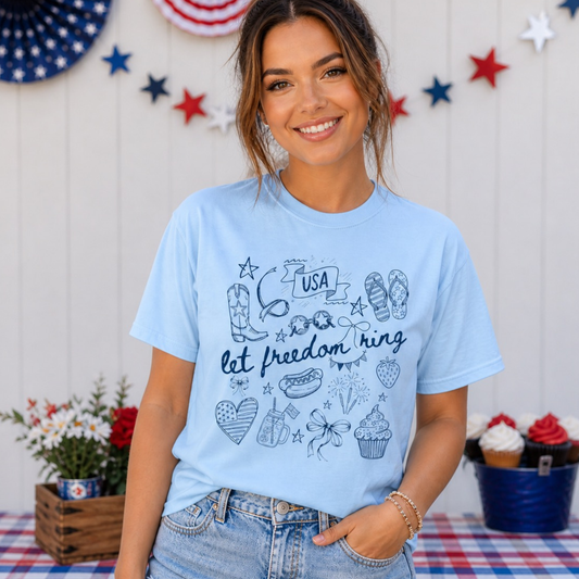 Let Freedom Ring Patriotic Graphic Tee Twice the Charm Boutique