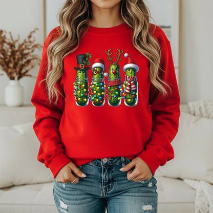 Christmas Pickle Cactus sweatshirt | Funny Holiday Shirt | Women's Festive Christmas crewneck