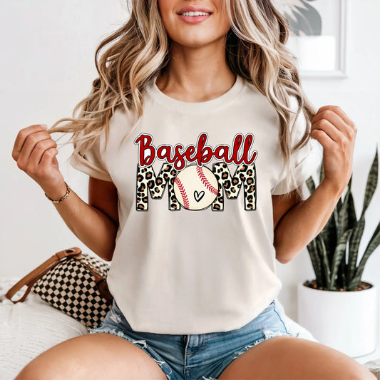 “Leopard Print Baseball MOM Tee” – Fierce on the Field, Wild at Heart My Store