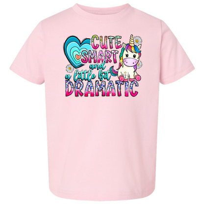 Cute, Smart & A Little Bit Dramatic Kids Tee (Back Design)
