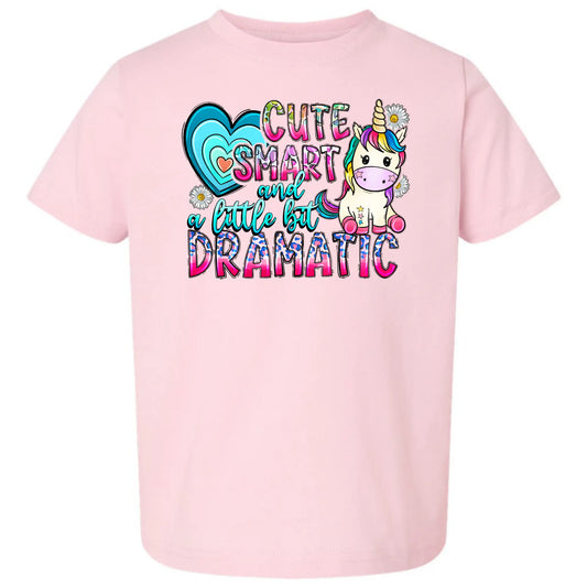 Cute, Smart & A Little Bit Dramatic Kids Tee (Back Design) My Store