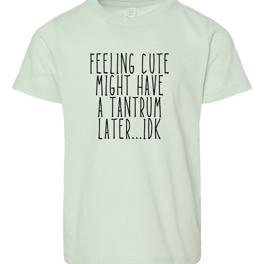 Feeling Cute Might Have a Tantrum Later Kids Tee
