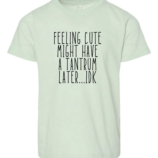 Feeling Cute Might Have a Tantrum Later Kids Tee My Store