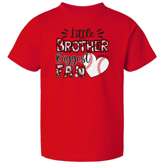 Little Brother Biggest Fan Baseball Tee