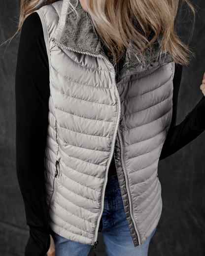 Cozy Everyday Quilted Puffer Vest – Silver