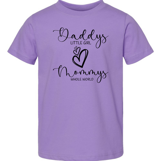 Daddy’s Girl, Mommy’s World Kids Tee My Store