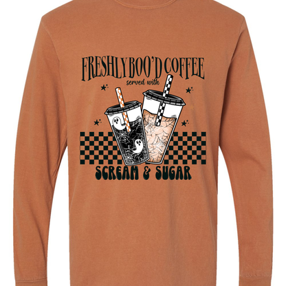 Freshly Brewed Coffee Comfort Colors Long Sleeve Tee