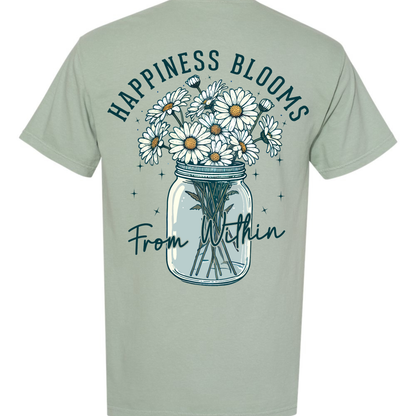 Happiness Blooms From Within Daisy Graphic Tee | Comfort Colors Bay Floral Shirt Twice the Charm Boutique